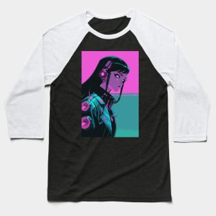 Cyberpunk Anime Girl Baseball T-Shirt